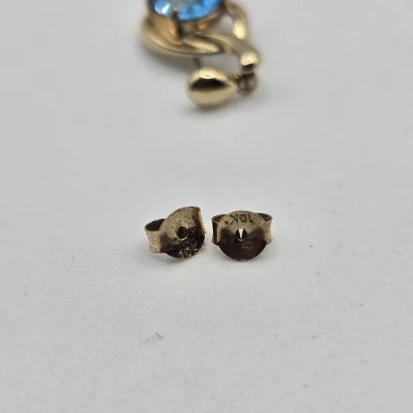 10k Gold and Blue Topaz Earrings